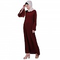 Casual A-line abaya with bell sleeves- Maroon Casual A-line abaya with bell sleeves- Maroon